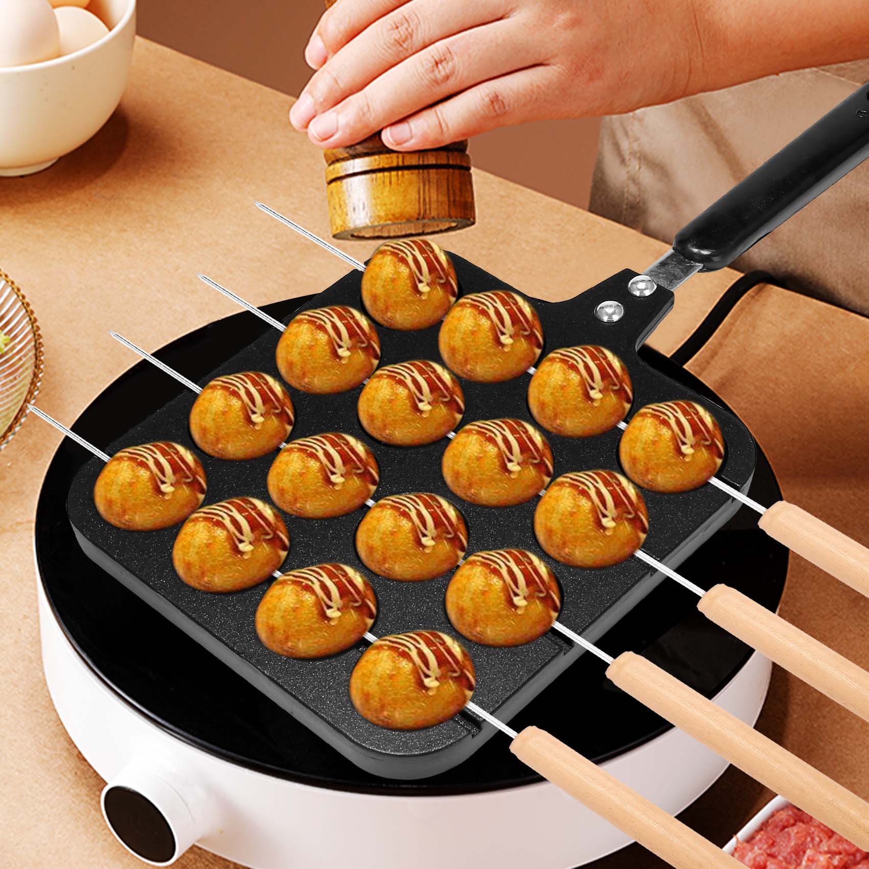 Takoyaki Grill Plate - Moule à takoyaki en aluminium à