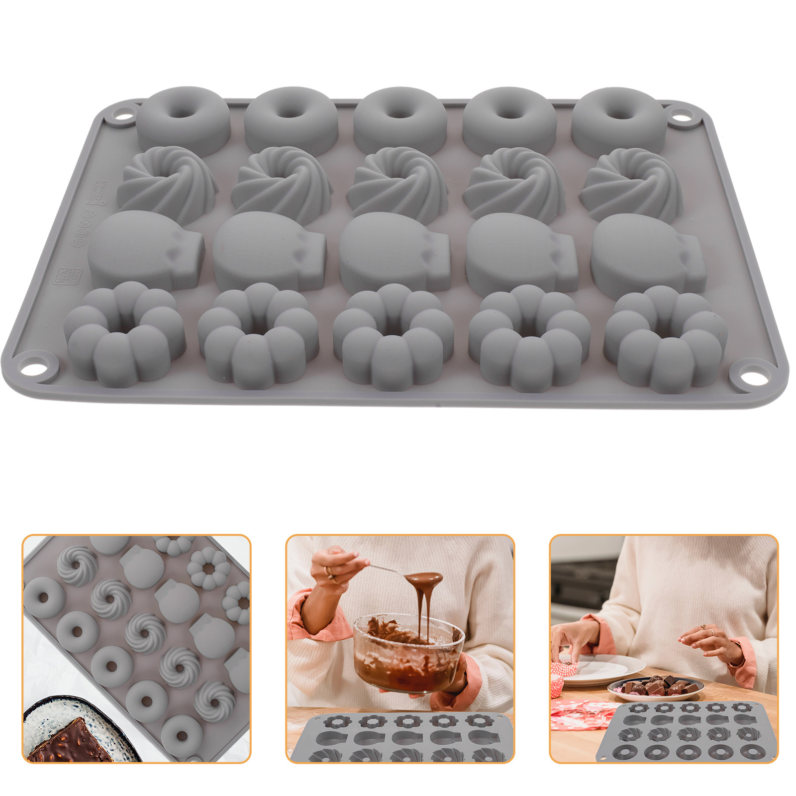 Donut Mold Silicone - Moule à beignets au chocolat en